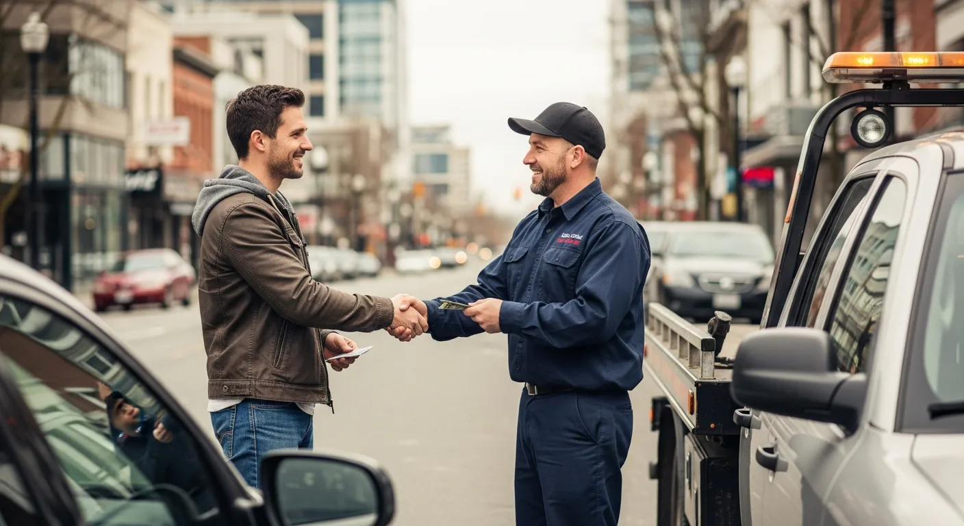 Customer receiving cash after selling an unwanted vehicle in Richmond BC