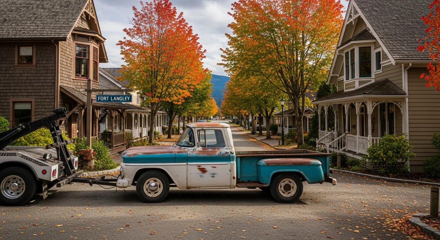 Old vehicle removal from a Fort Langley BC property