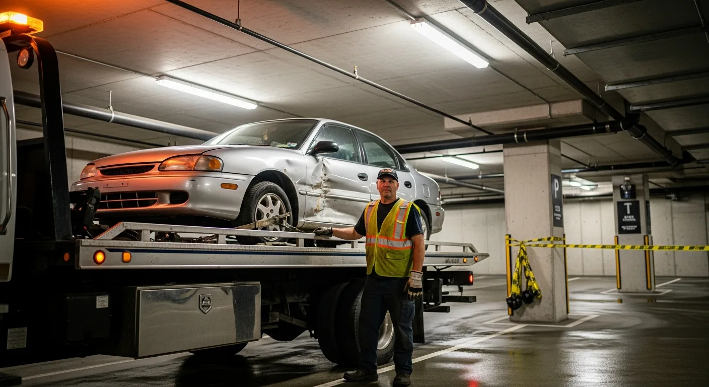 Vehicle removal from a Yaletown underground parking structure